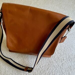 Coach Tan Leather Messenger Bag